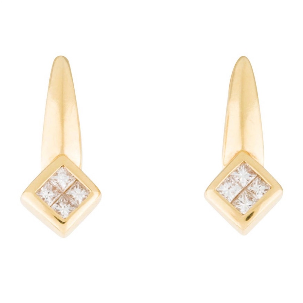 ❌SOLD❌- Diamond Drop Earings (18K)